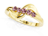 Yellow gold Five-Stone Round Morganite Crossover Band with Prong Setting_19