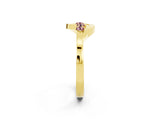 Yellow gold Five-Stone Round Morganite Crossover Band with Prong Setting_20