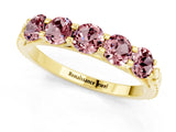 Yellow gold Five-Stone Round Morganite Prong-Set Band_19