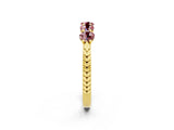 Yellow gold Five-Stone Round Morganite Prong-Set Band_20