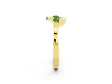 Yellow gold Five-Stone Round Peridot Crossover Band with Prong Setting_20