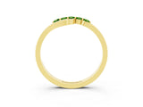 Yellow gold Five-Stone Round Peridot Crossover Band with Prong Setting_21