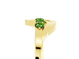 Yellow gold Five-Stone Round Peridot Crossover Band with Prong Setting_23