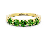 Yellow gold Five-Stone Round Peridot Prong-Set Band_18
