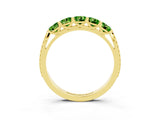 Yellow gold Five-Stone Round Peridot Prong-Set Band_21