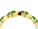 Yellow gold Five-Stone Round Peridot Wave Band with Shared Prong Setting_10