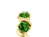Yellow gold Five-Stone Round Peridot Wave Band with Shared Prong Setting_11