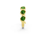 Yellow gold Five-Stone Round Peridot Wave Band with Shared Prong Setting_8