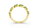 Yellow gold Five-Stone Round Peridot Wave Band with Shared Prong Setting_9