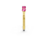Yellow gold Five-Stone Round Pink Sapphire Prong-Set Band_20