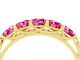 Yellow gold Five-Stone Round Pink Sapphire Prong-Set Band_22
