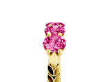Yellow gold Five-Stone Round Pink Sapphire Prong-Set Band_23