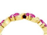 Yellow gold Five-Stone Round Pink Sapphire Wave Band with Shared Prong Setting_10