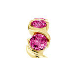 Yellow gold Five-Stone Round Pink Sapphire Wave Band with Shared Prong Setting_11