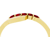 Yellow gold Five-Stone Round Ruby Crossover Band with Prong Setting_22