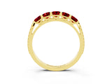 Yellow gold Five-Stone Round Ruby Prong-Set Band_21