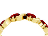 Yellow gold Five-Stone Round Ruby Wave Band with Shared Prong Setting_10