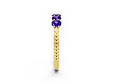 Yellow gold Five-Stone Round Tanzanite Prong-Set Band_20