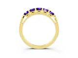 Yellow gold Five-Stone Round Tanzanite Prong-Set Band_21