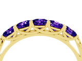 Yellow gold Five-Stone Round Tanzanite Prong-Set Band_22