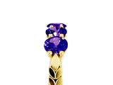 Yellow gold Five-Stone Round Tanzanite Prong-Set Band_23