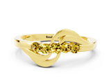 Yellow gold Five-Stone Round Yellow Sapphire Crossover Band with Prong Setting_18