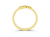 Yellow gold Five-Stone Round Yellow Sapphire Crossover Band with Prong Setting_21