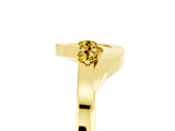 Yellow gold Five-Stone Round Yellow Sapphire Crossover Band with Prong Setting_23