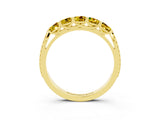 Yellow gold Five-Stone Round Yellow Sapphire Prong-Set Band_21