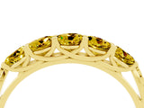 Yellow gold Five-Stone Round Yellow Sapphire Prong-Set Band_22