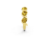 Yellow gold Five-Stone Round Yellow Sapphire Wave Band with Shared Prong Setting_8