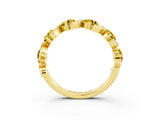 Yellow gold Five-Stone Round Yellow Sapphire Wave Band with Shared Prong Setting_9