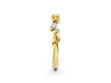 Yellow gold Floral Diamond Band with Round and Marquise Stones, White Gold, Prong Setting_6