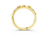 Yellow gold Floral Diamond Band with Round and Marquise Stones, White Gold, Prong Setting_7