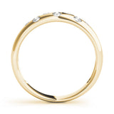 14K Yellow Gold Flush Set Round Diamond Comfort Fit Band