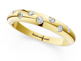 Yellow gold Flush Set Round Diamond Comfort Fit Band_73