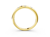 Yellow gold Flush Set Round Diamond Comfort Fit Band_75