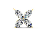 Yellow gold Four-Prong Marquise Diamond Flower Pendant_29