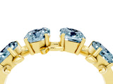 Yellow gold Four-Stone Elongated Cushion Aquamarine Band with Nature-Inspired Prong Setting_10