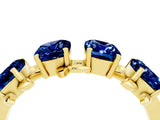 Yellow gold Four-Stone Elongated Cushion Blue Sapphire Band with Nature-Inspired Prong Setting_10