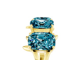 Yellow gold Four-Stone Elongated Cushion Blue Topaz Band with Nature-Inspired Prong Setting_11