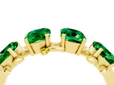 Yellow gold Four-Stone Elongated Cushion Emerald Band with Nature-Inspired Prong Setting_10