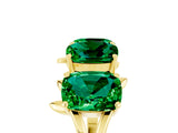 Yellow gold Four-Stone Elongated Cushion Emerald Band with Nature-Inspired Prong Setting_11