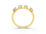 Yellow gold Four-Stone Elongated Cushion Moissanite Band with Nature-Inspired Prong Setting_9