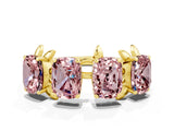 Yellow gold Four-Stone Elongated Cushion Morganite Band with Nature-Inspired Prong Setting_6