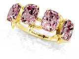 Yellow gold Four-Stone Elongated Cushion Morganite Band with Nature-Inspired Prong Setting_7