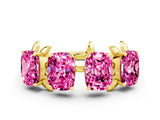 Yellow gold Four-Stone Elongated Cushion Pink Sapphire Band with Nature-Inspired Prong Setting_6