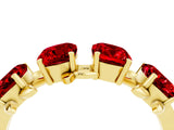 Yellow gold Four-Stone Elongated Cushion Ruby Band with Nature-Inspired Prong Setting_10