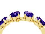 Yellow gold Four-Stone Elongated Cushion Tanzanite Band with Nature-Inspired Prong Setting_10