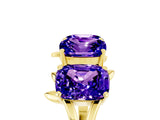 Yellow gold Four-Stone Elongated Cushion Tanzanite Band with Nature-Inspired Prong Setting_11
